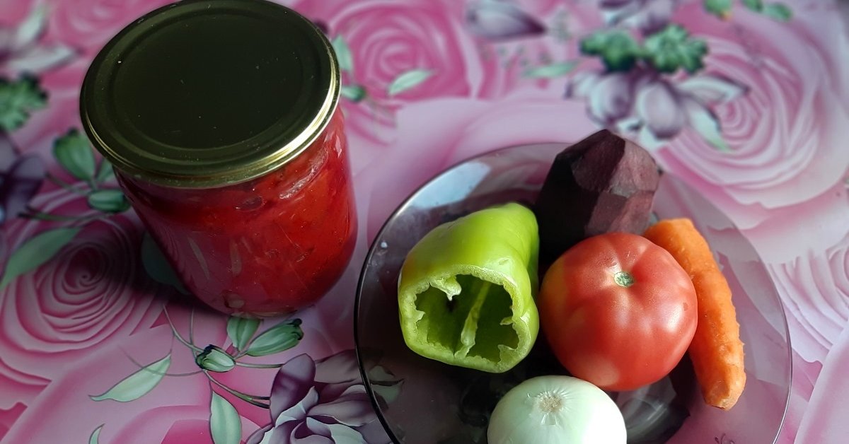 Заправка для борща из помидор и болгарского перца.